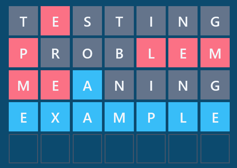 An example puzzle page with customized colors.